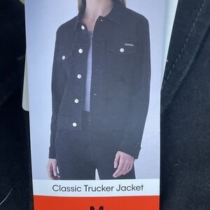 Calvin Klein Women's M Classic Trucker Jacket Black e0798